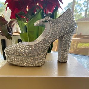 Michael Kors Fallon Rhinestone Mary Jane platform heels